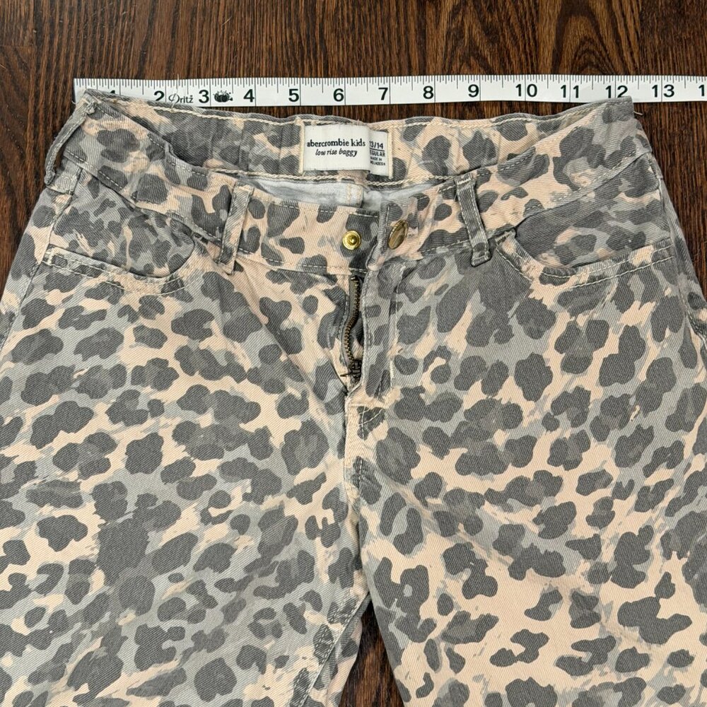 Abercrombie Kids Baggy Leopard Print Jeans | Girls Size 14 | Low Rise - Picture 5 of 8
